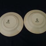 2 hollow plates in opaque porcelain of Gien Iron earth model Austerlitz diam 23,5 cm