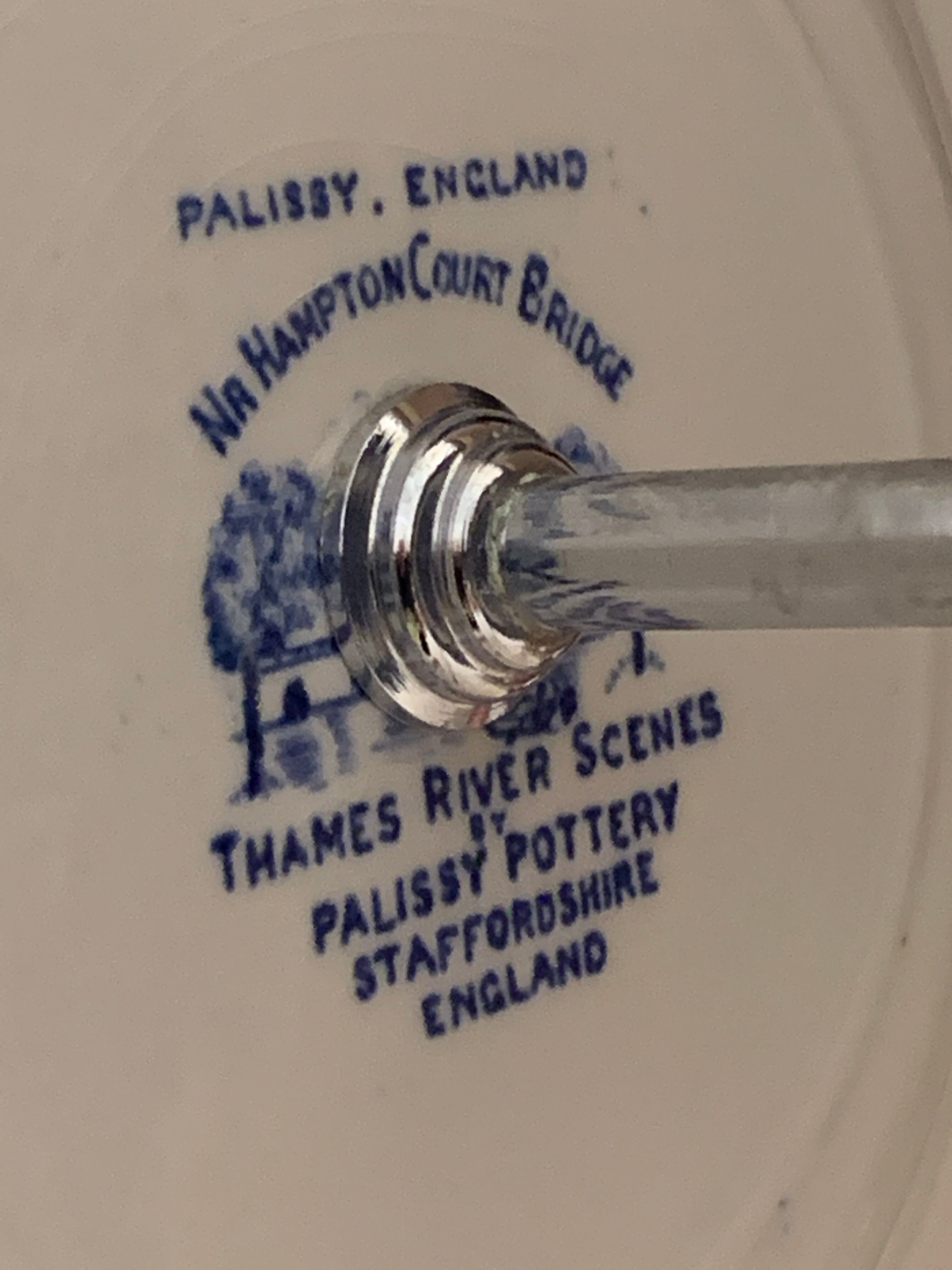 Blue and white porcelain servant or display Palissy Pottery Staffordshire England 1960