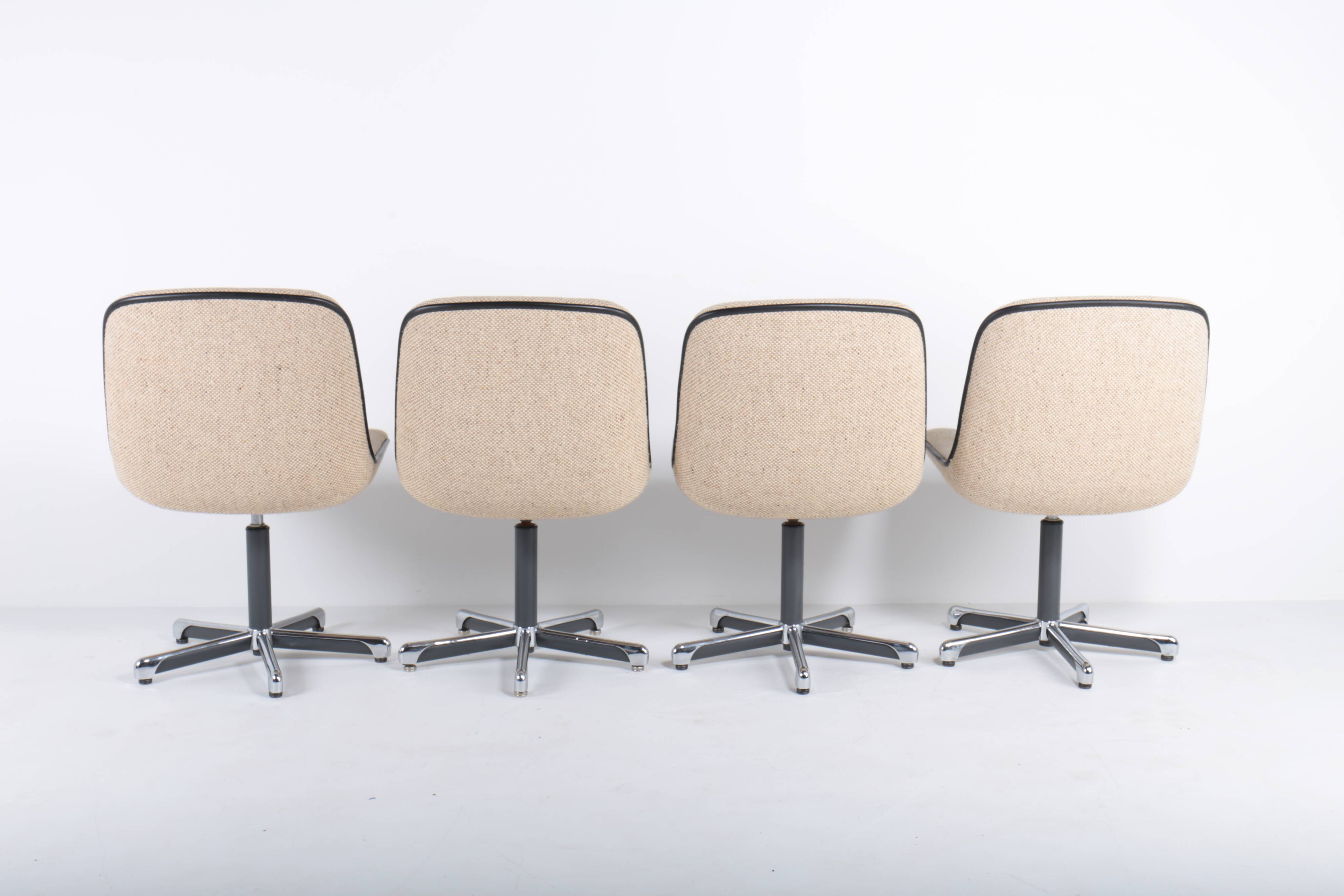 Set of 4 Strafor 451 armchairs by Randall Buck, 1970s