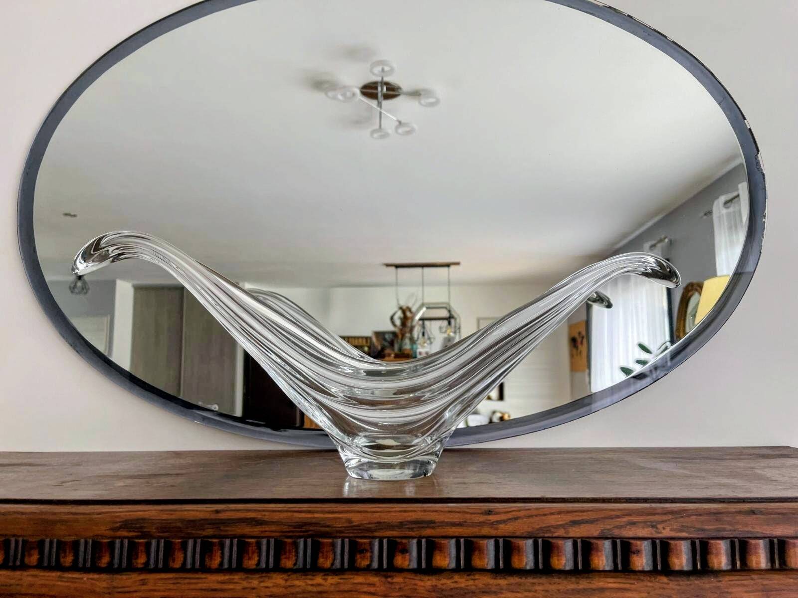 Miroir mural vintage par Metalvetro pour Galvorame – Italie 1966 – 89x59cm