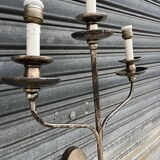 Grande applique murale chandelier métal 1950