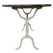 Table bistro Parisenne en fonte et marbre gris 1900