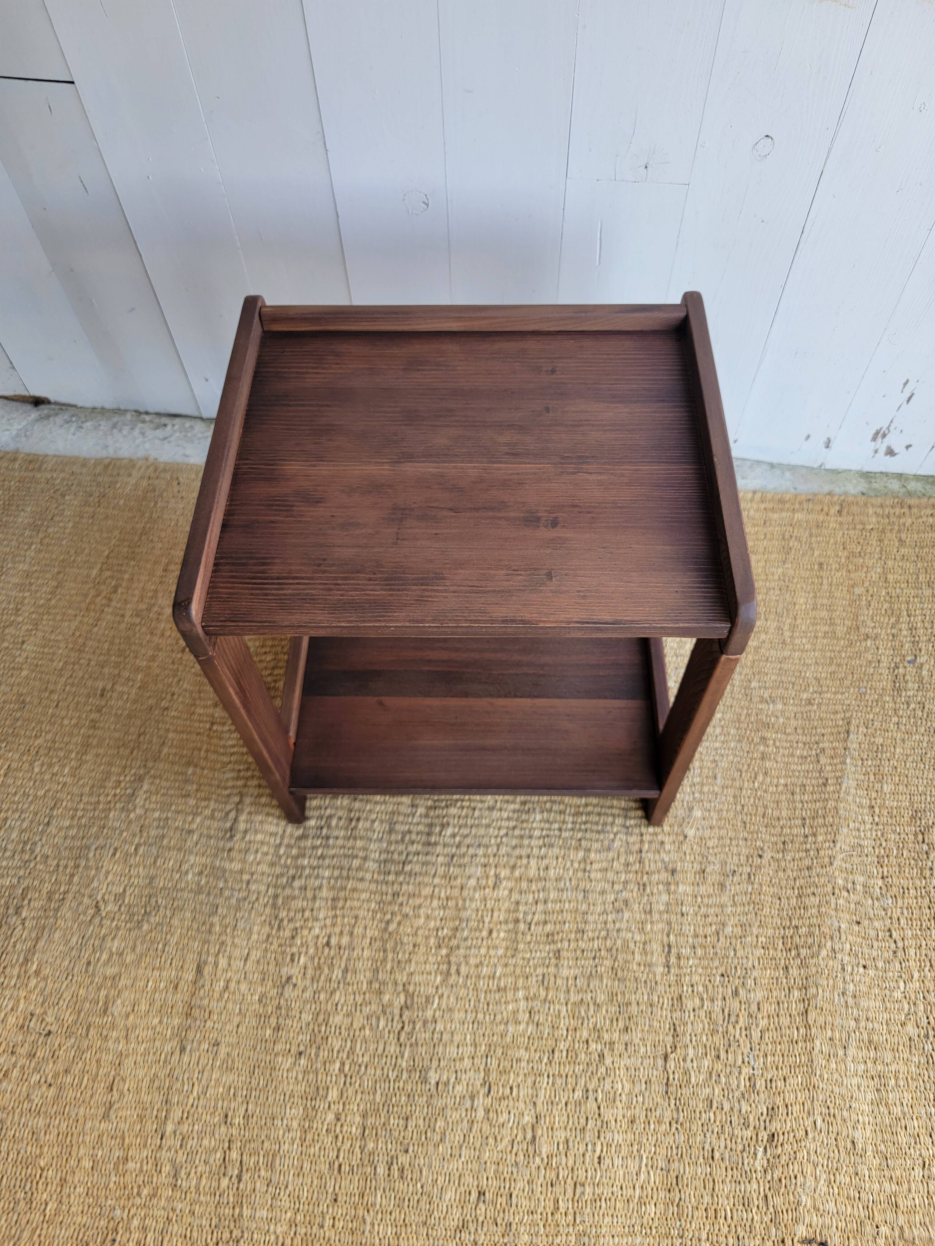 Dark wood bedside table - mid-century modern style