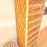 Vintage rattan chest of drawers