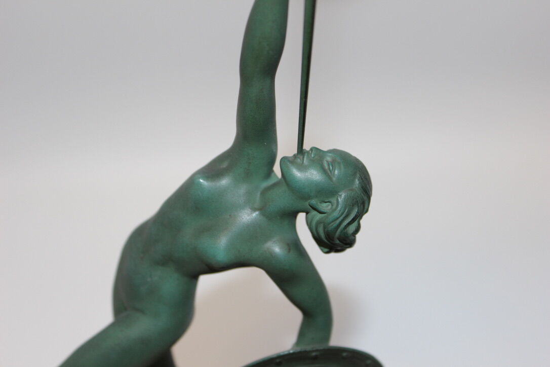 Art Deco Sculpture Trumpet Dancer "Jericho" By Guerbe