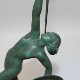 Art Deco Sculpture Trumpet Dancer "Jericho" By Guerbe