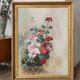 Peinture à l'huile composition floral XIXe