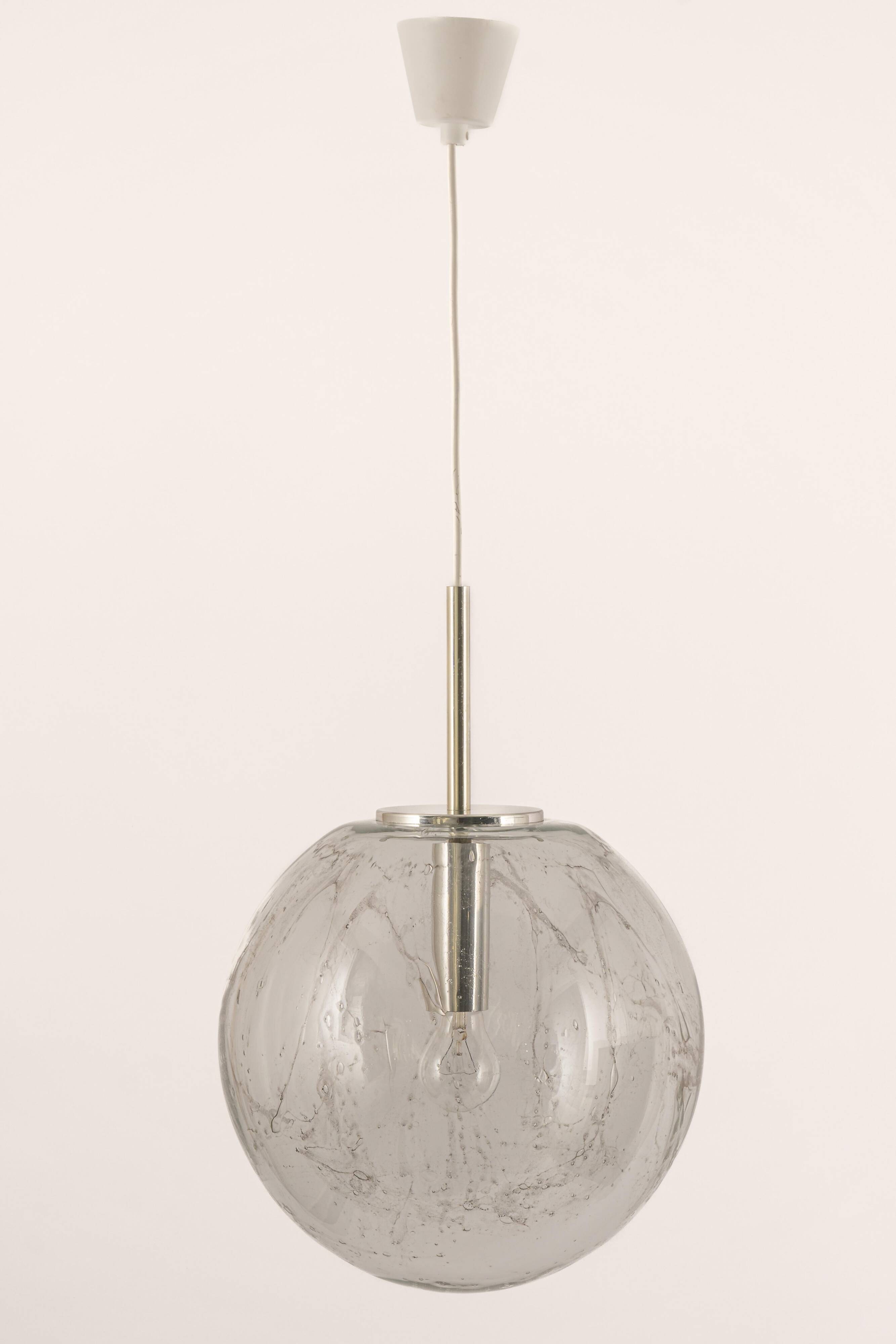 Large Murano ball pendant light by Doria, Germany, 1970s.
