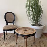 Table basse ronde cannée