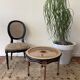 Round cane coffee table