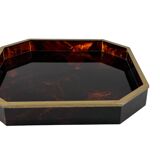 Hollywood regency octagonal tray, Italy 1970s
