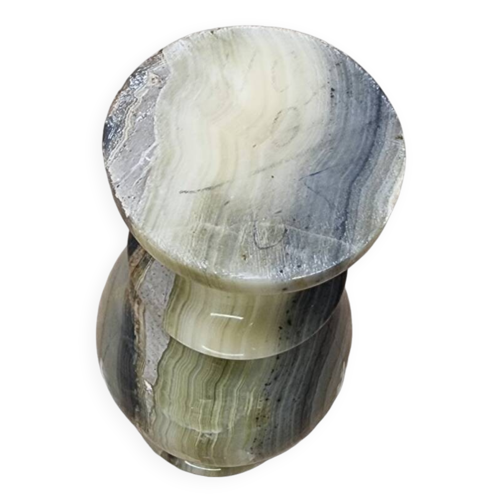 Vintage Onyx Marble Vase, 1970s