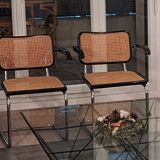 Paire de chaises « Cesca B64 » avec accoudoirs – style Marcel Breuer