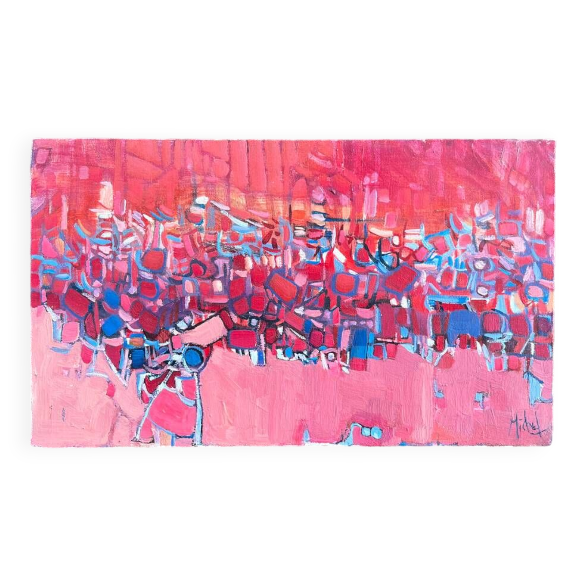 Vintage oil painting on canvas signed Michel