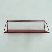 Vintage red metal wall unit book shelf , 1970s