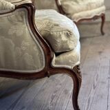 Pair of large Louis XV armchairs stamped Nicolas Quinibert Foliot, Paris, 18th century