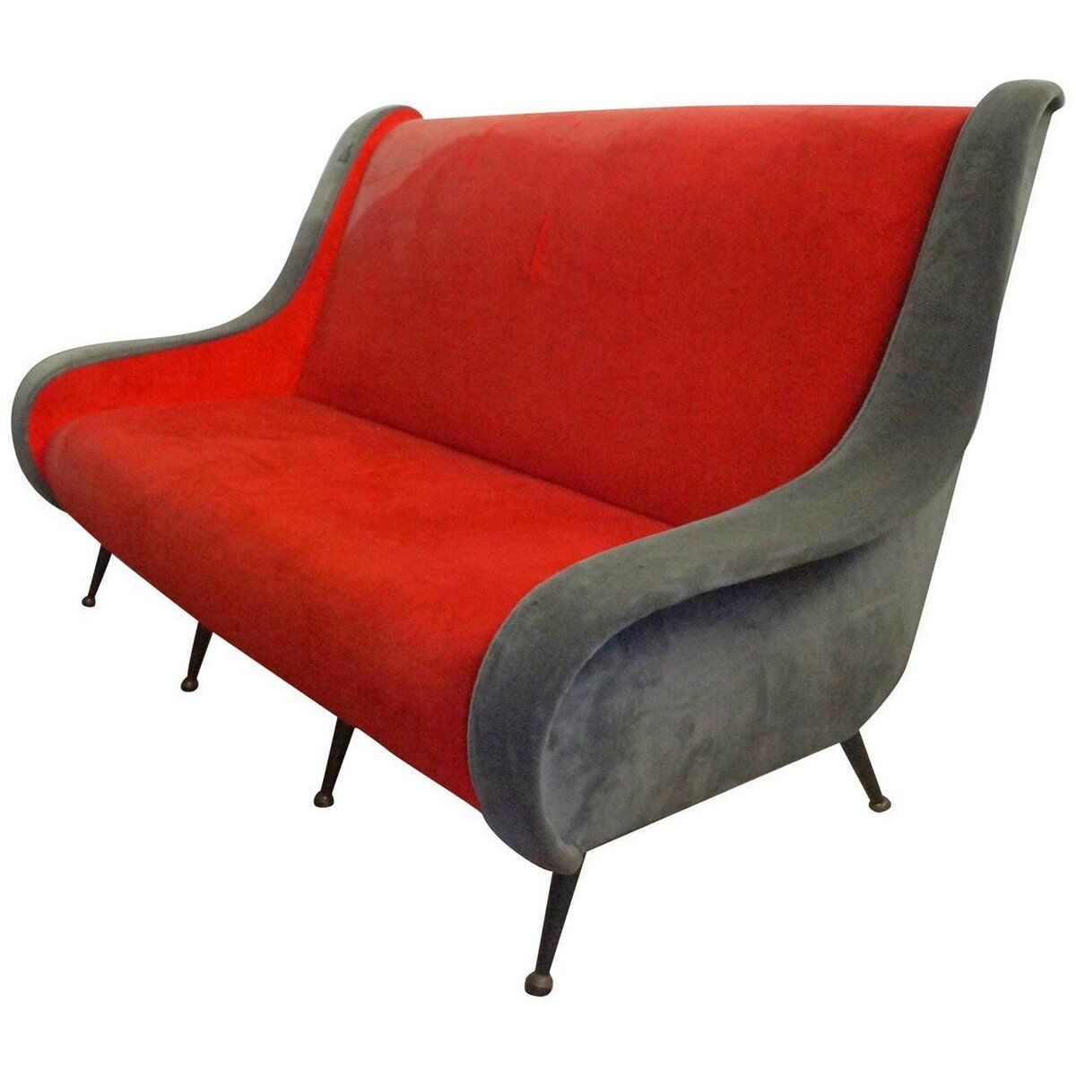 1950s bench in short velvet