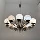 Large Sputnik Bronze & Glass Chandelier, 1960s