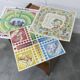 Unique 1960s bedside table with 15 complete games, compass legs, 1960s