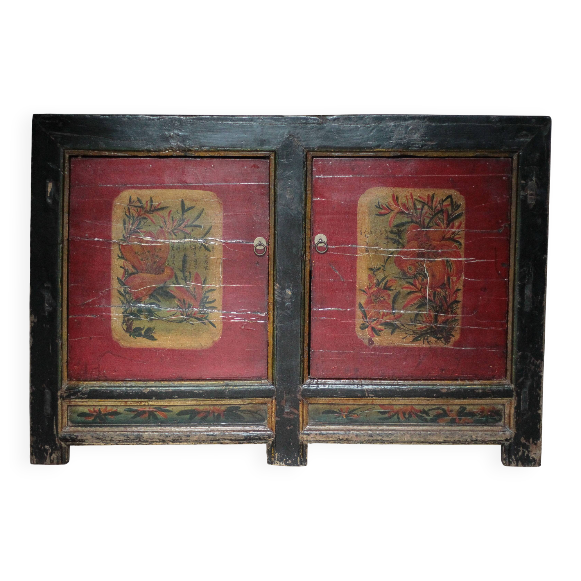 Chinese buffet from Mongolia, 2 doors, converted antique chest.