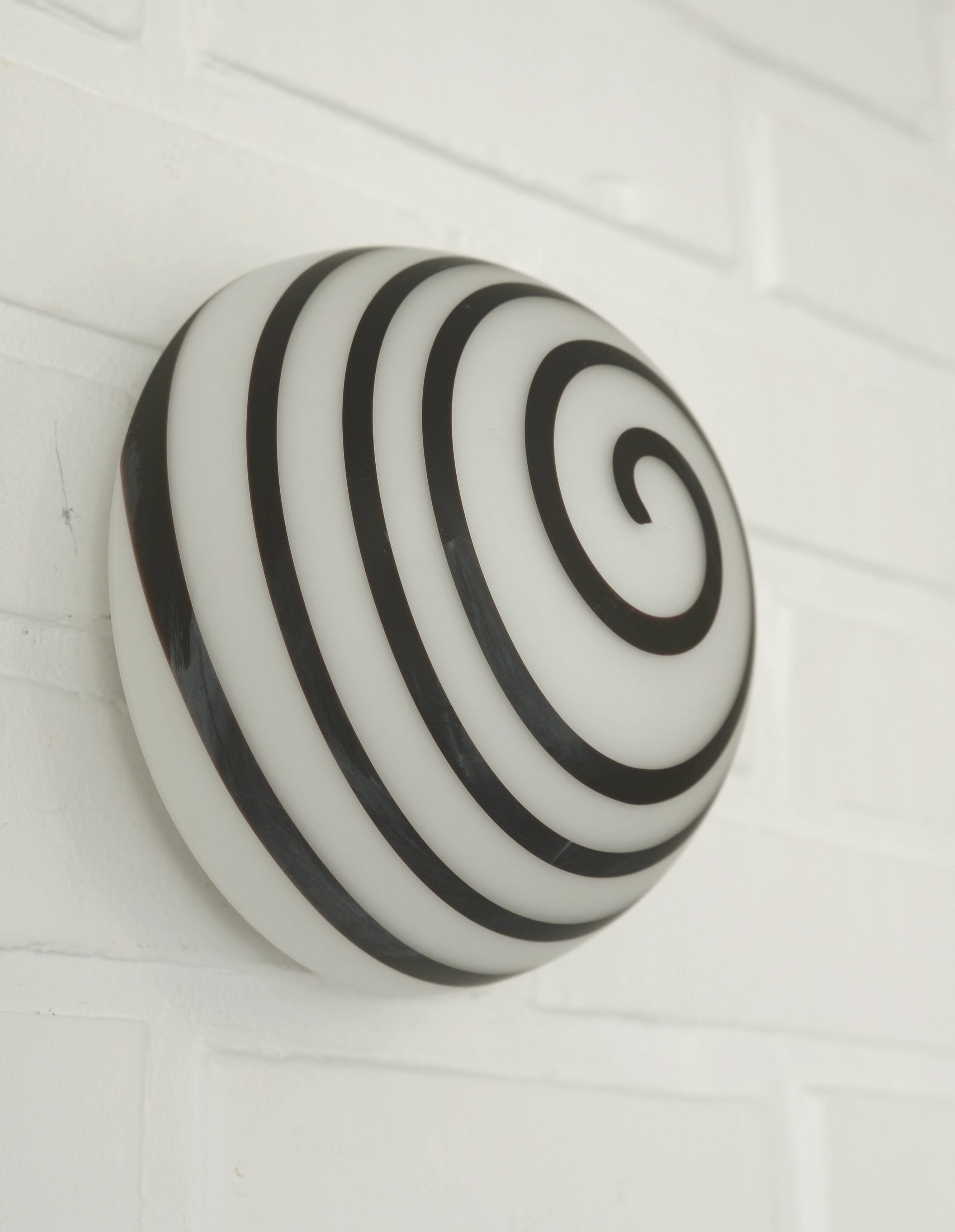 Vintage Sconce Pop Art Black and White  Swirl Glass Wall Lamp Ceiling Light