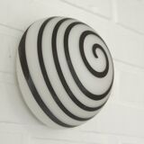 Applique murale vintage Pop Art en verre noir et blanc