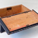 Antique Folk Art Hand Painted Wooden Box Bride late 19th century