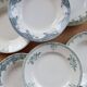 6 vintage ironstone deep plates mismatched - Blue and green tones