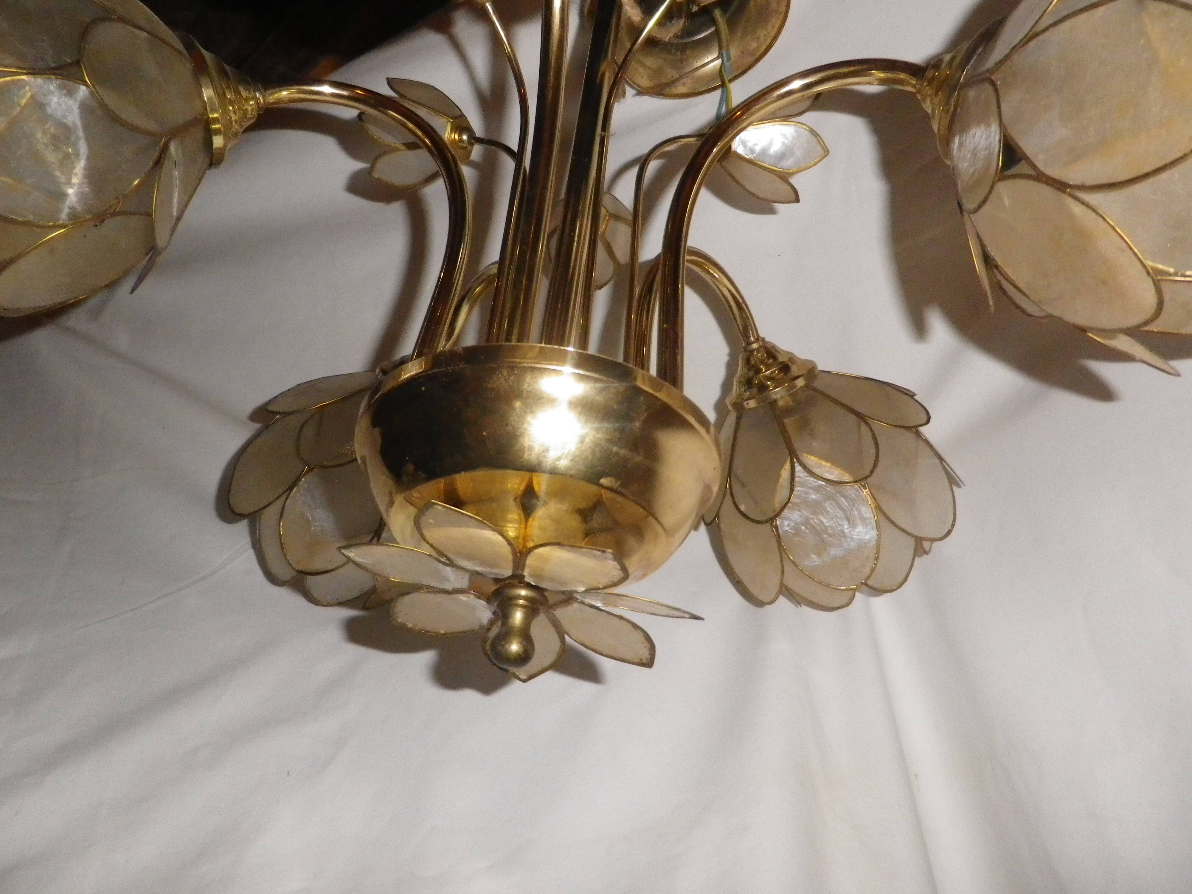 mother-of-pearl lotus flower chandelier