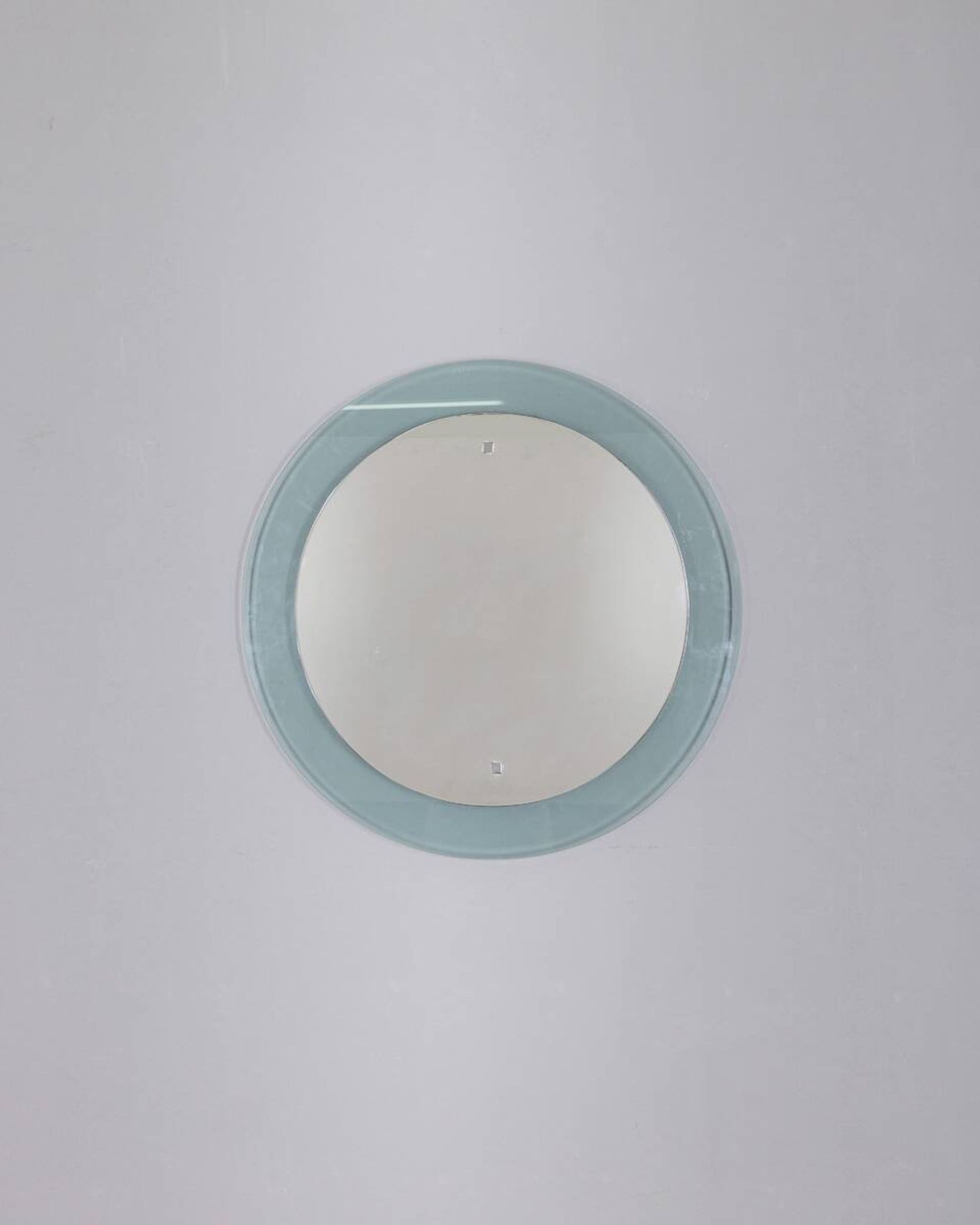 Vintage 1970s round wall mirror in smoked glass, Italian design