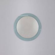 Vintage 1970s round wall mirror in smoked glass, Italian design