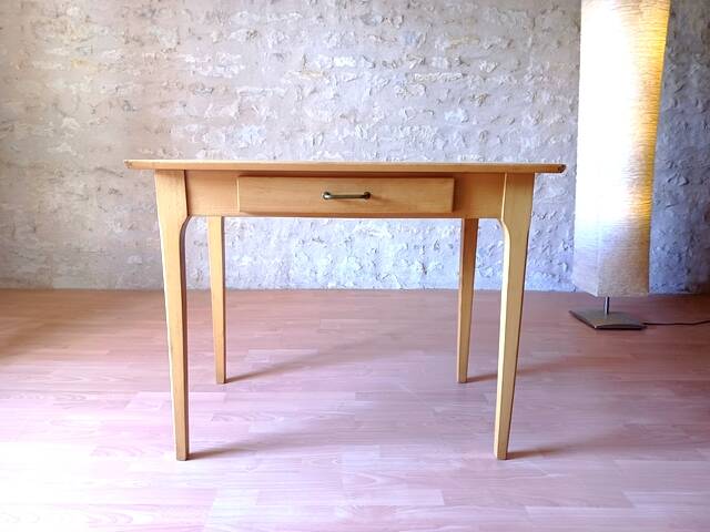 Vintage 1980s solid wood kitchen table or desk