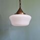 Art Deco suspension in white opaline, 1920s