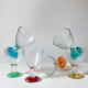 Colored glass stemmed bowls