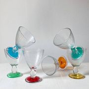 Colored glass stemmed bowls