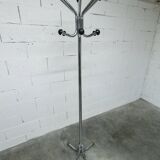 Coat rack with 12 chrome and black plastic hooks, 1960, 2m.