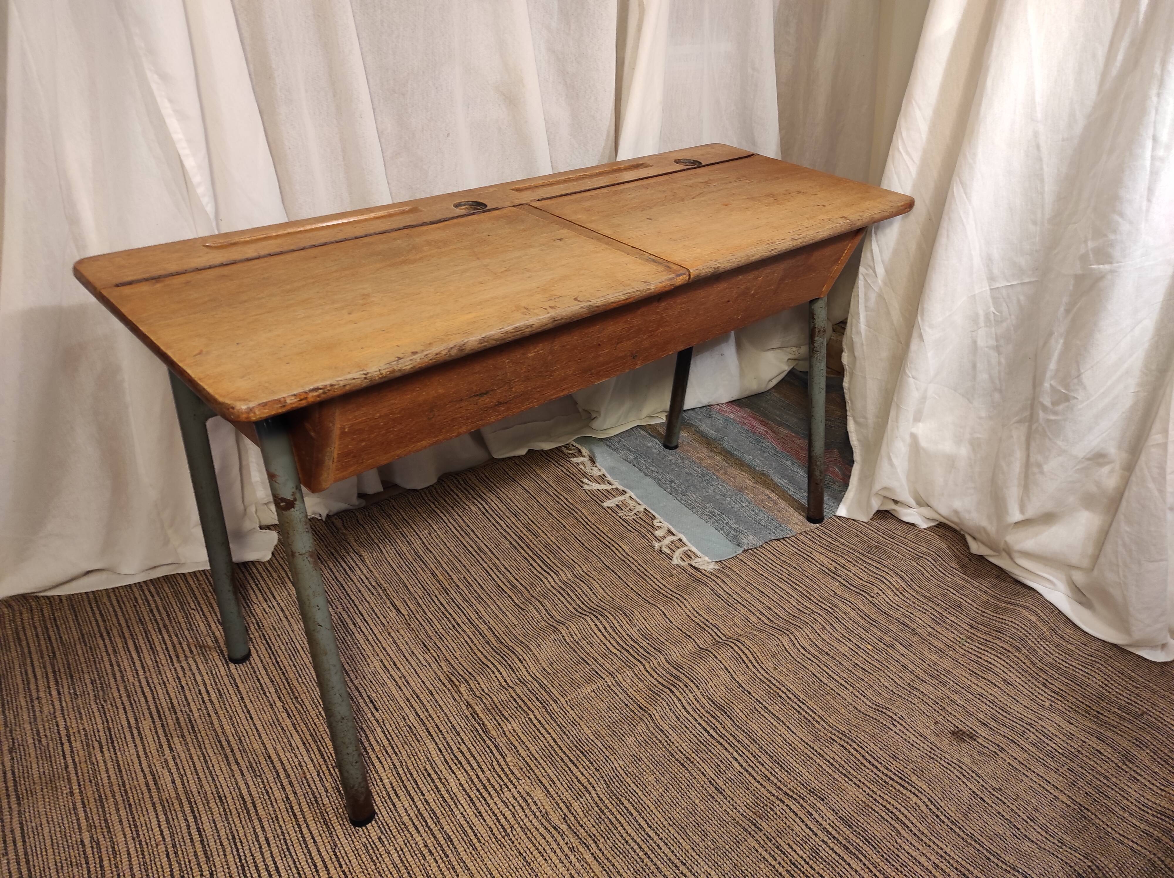School desk table with locker 1960