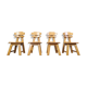Vintage dutch brutalist oak dining chairs, 1960s