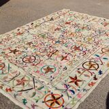 Kilim Suzani rug with multicolored embroidered patterns – 240x170 cm