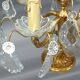 Pair of Louis XV Style Bronze & Crystal Chandeliers with 4 Lights