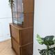 Vintage library by Didier Rozaffy for Oscar, oak and glass, 1950s.