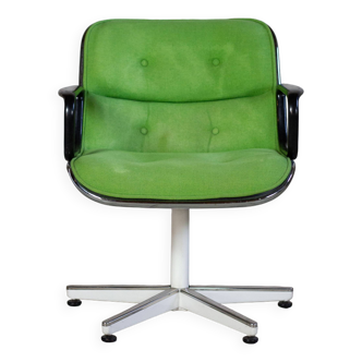 Green executive armchair by Charles Pollock for Knoll, 1960