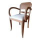 Fauteuil bridge art deco bouclette blanche