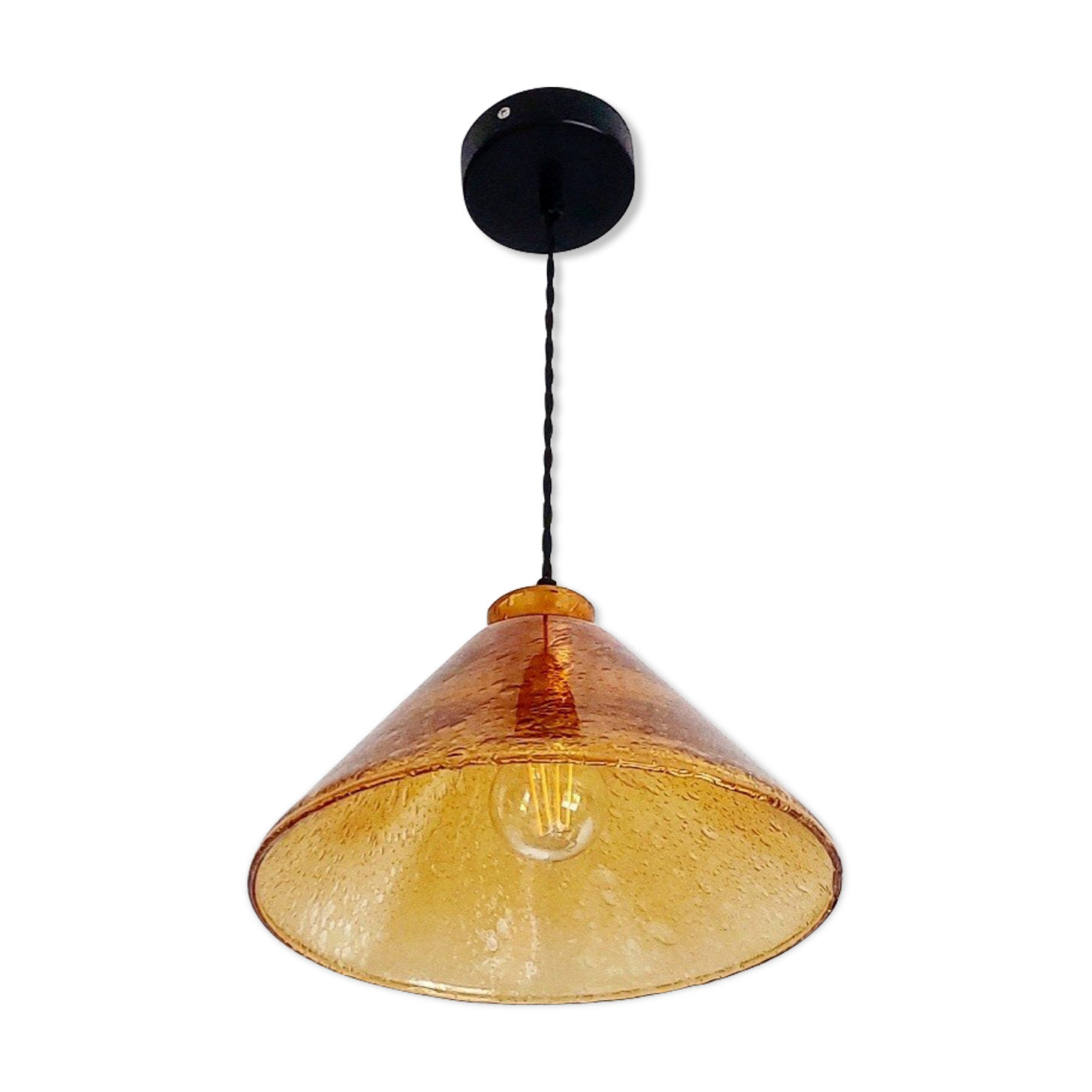 Suspension vintage ambrée