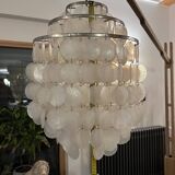 Pearlescent pellet chandelier