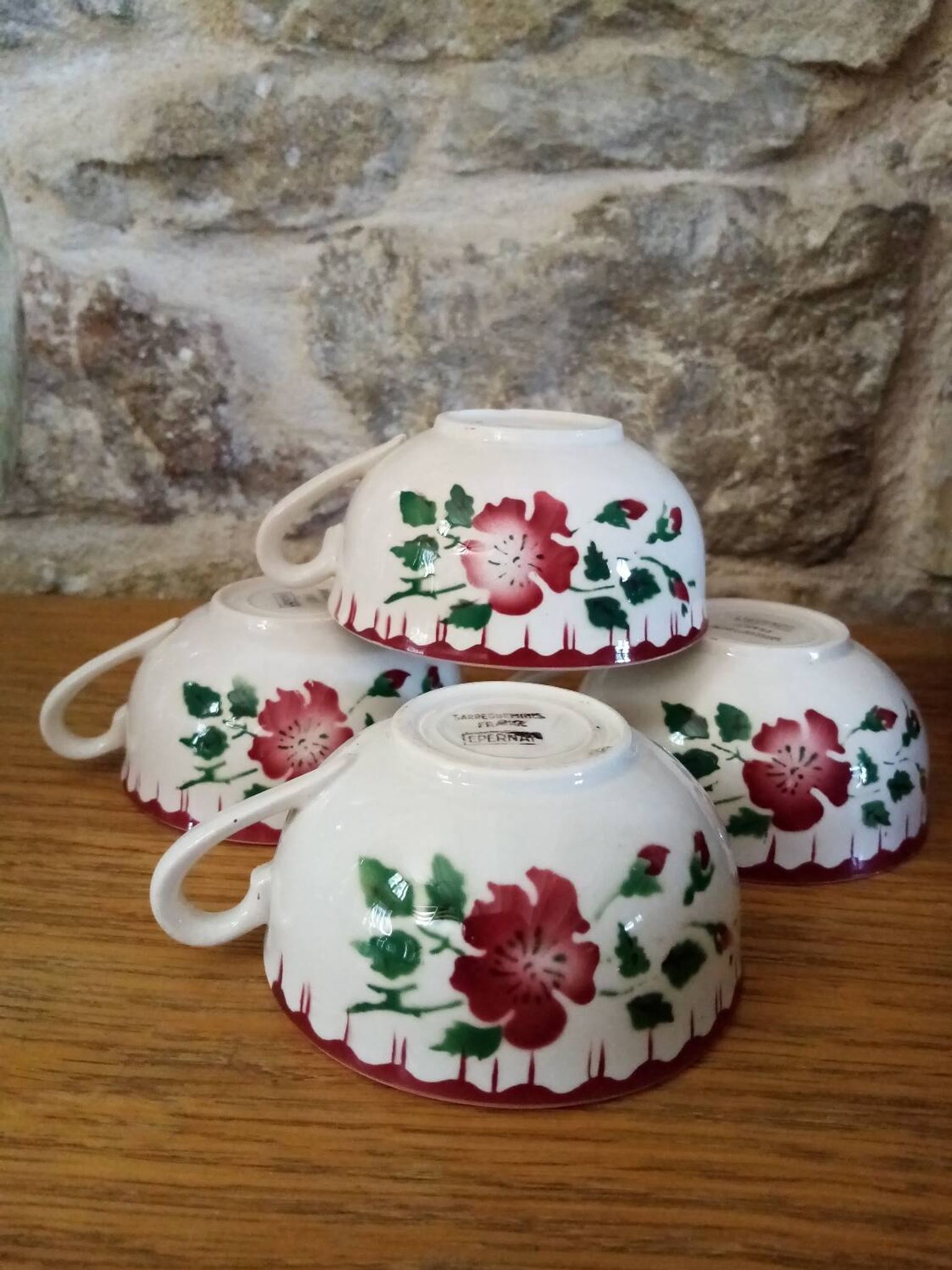 Tasses porcelaines Sarreguemines Epernay