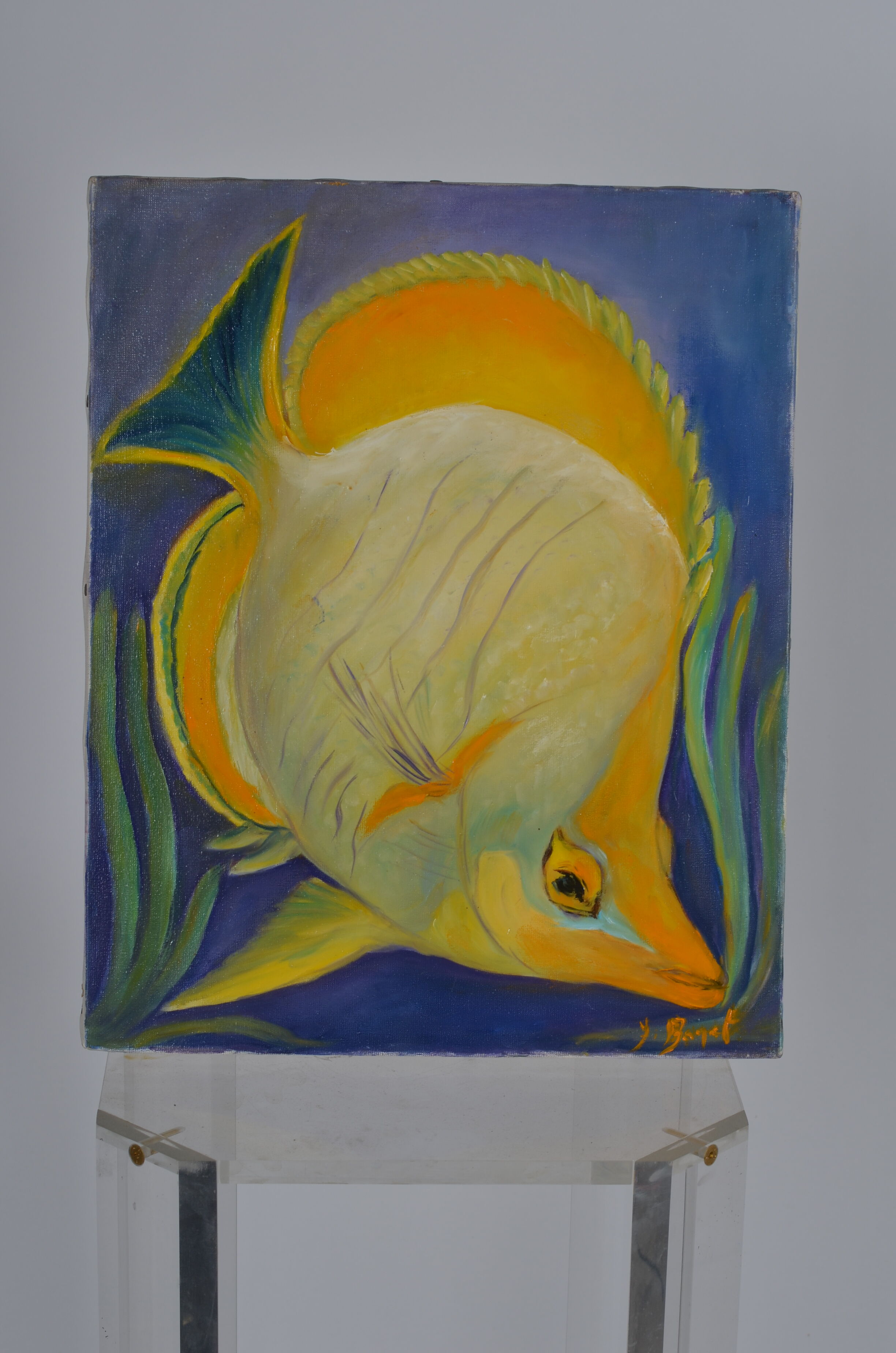 Oil on canvas butterfly fish