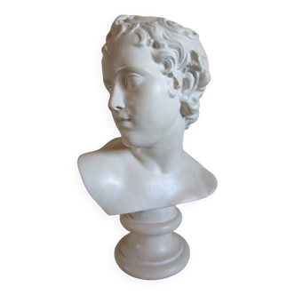 Tête de jeune homme , buste en platre