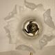 Brass and glass swan neck wall light