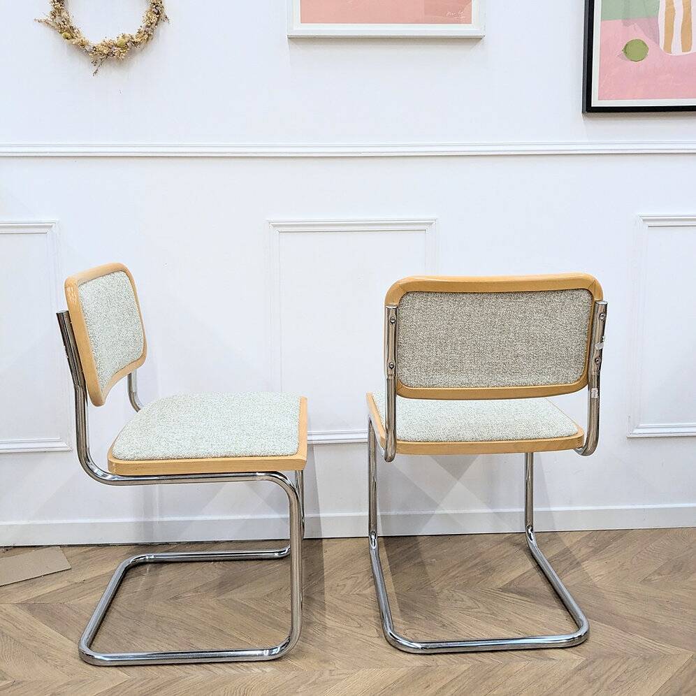 2 cesca B32 Marcel Breuer fabric chairs